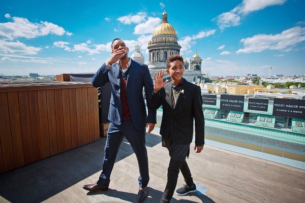 Will Smith and Jaden Smith at event of After Earth