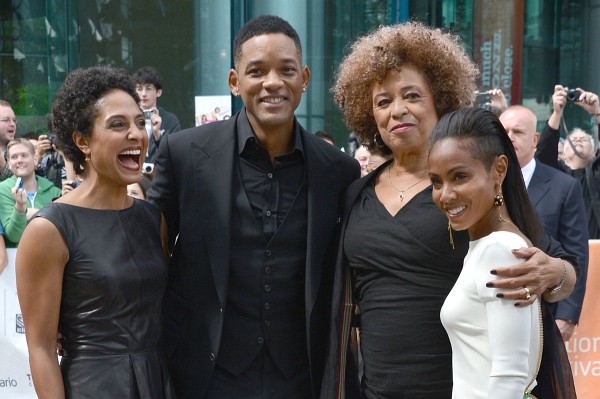 Will Smith, Jada Pinkett Smith, Angela Davis and Shola Lynch at event of Free Angela and All Political Prisoners