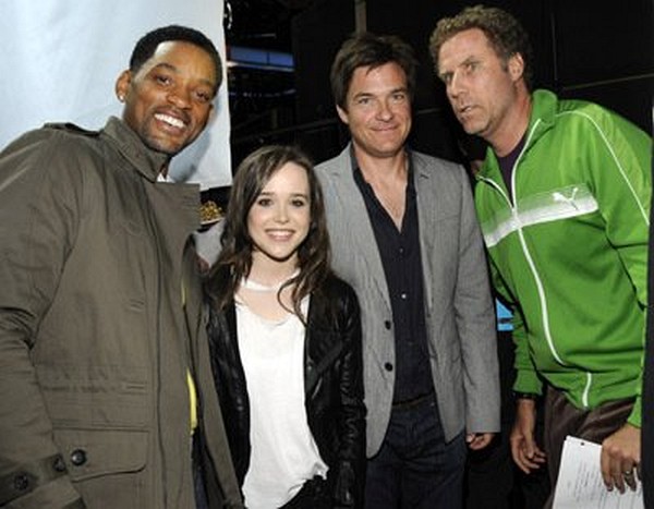 Will Smith, Jason Bateman, Will Ferrell and Ellen Page at event of 2008 MTV Movie Awards