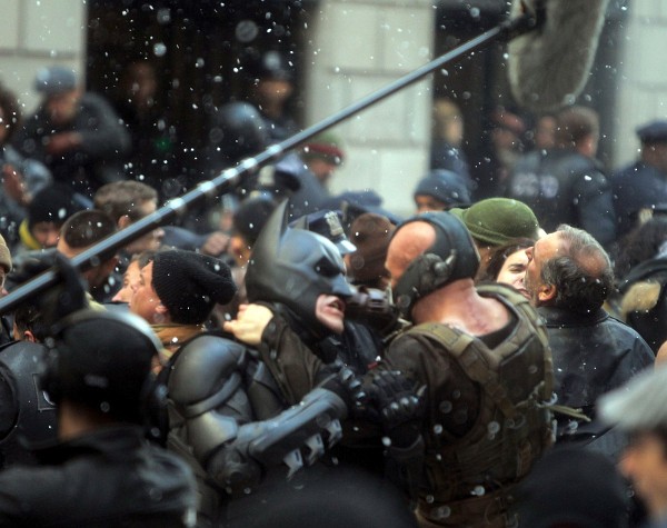 Christian Bale and Tom Hardy at event of The Dark Knight Rises
