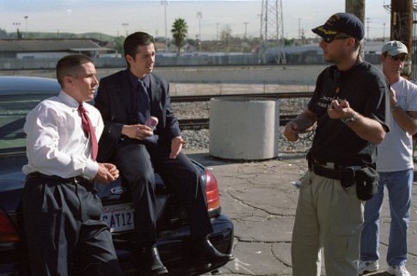 Christian Bale, David Ayer and Freddy Rodríguez in Harsh Times