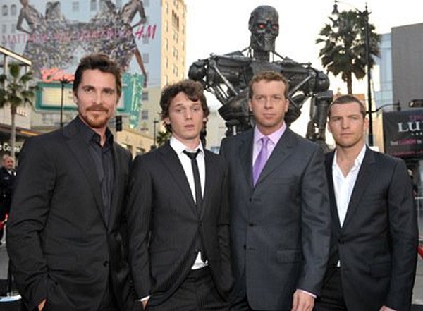 Christian Bale, McG, Sam Worthington and Anton Yelchin at event of Terminator Salvation