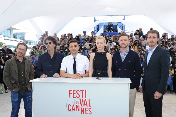 Ethan Coen, Joel Coen, Justin Timberlake, Oscar Isaac, Garrett Hedlund and Carey Mulligan at event of Inside Llewyn Davis