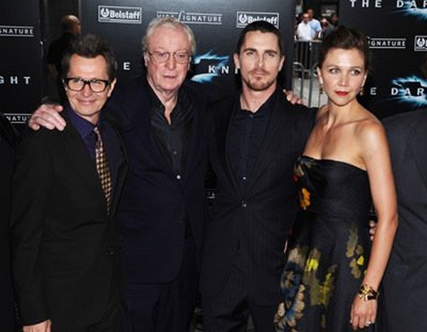 Gary Oldman, Christian Bale, Michael Caine and Maggie Gyllenhaal at event of The Dark Knight