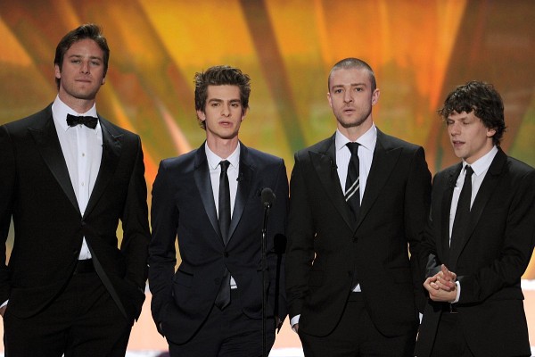 Justin Timberlake, Jesse Eisenberg, Andrew Garfield and Armie Hammer