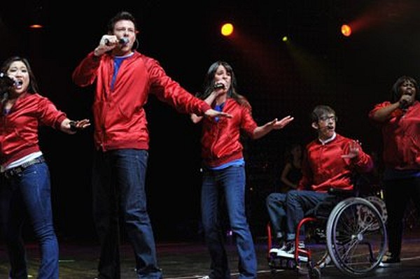 Lea Michele, Cory Monteith and Kevin McHale at event of Glee