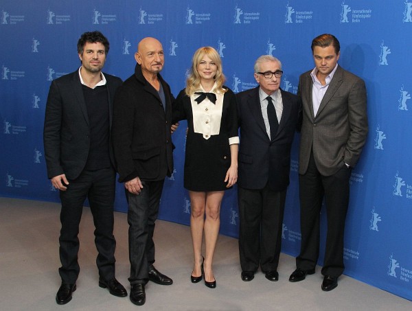 Leonardo DiCaprio, Martin Scorsese, Ben Kingsley, Mark Ruffalo and Michelle Williams at event of Shutter Island