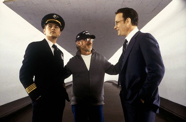 Leonardo DiCaprio, Tom Hanks and Steven Spielberg in Catch Me If You Can
