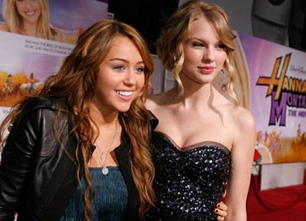Miley Cyrus and Taylor Swift at event of Hannah Montana: The Movie