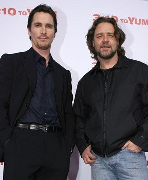 Russell Crowe and Christian Bale at event of 3:10 to Yuma