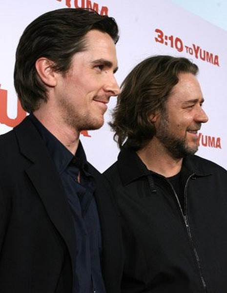 Russell Crowe and Christian Bale at event of 3:10 to Yuma