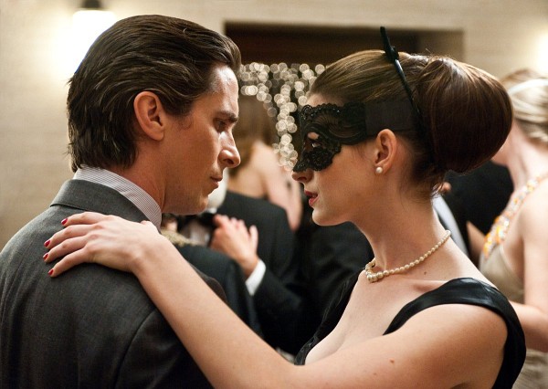 Still of Christian Bale and Anne Hathaway in The Dark Knight Rises