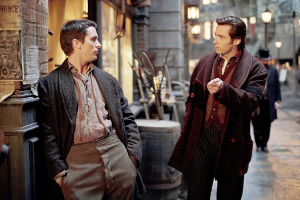 Still of Christian Bale and Hugh Jackman in The Prestige