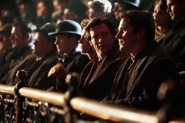 Still of Christian Bale and Hugh Jackman in The Prestige