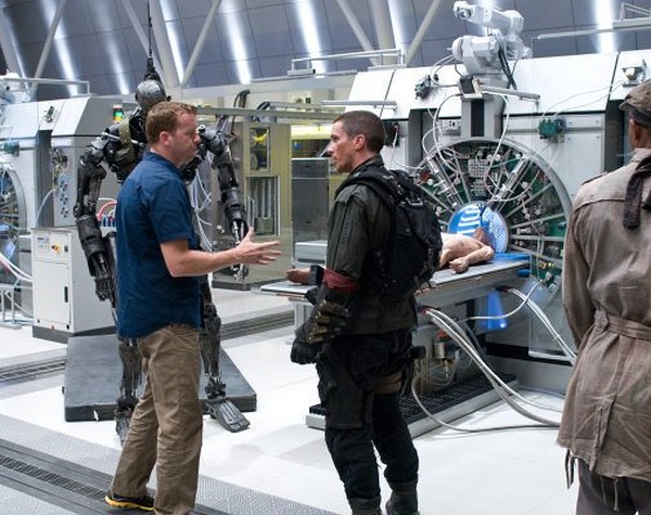 Still of Christian Bale and McG in Terminator Salvation
