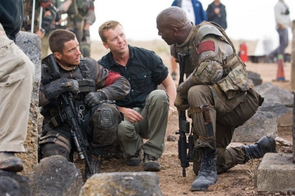Still of Christian Bale and McG in Terminator Salvation