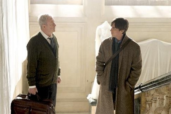 Still of Christian Bale and Michael Caine in Batman Begins