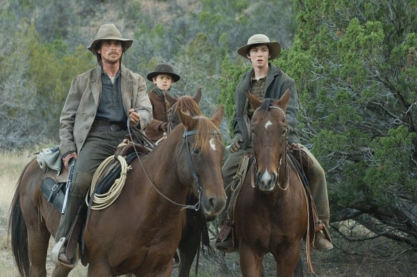 Still of Christian Bale, Logan Lerman and Benjamin Petry in 3:10 to Yuma