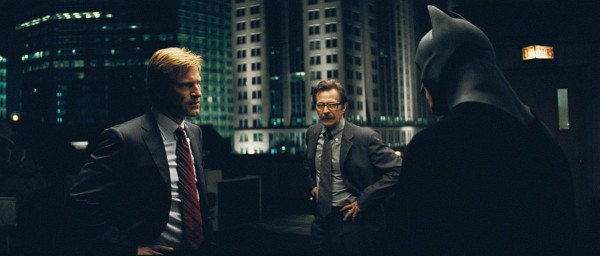 Still of Gary Oldman, Christian Bale and Aaron Eckhart in The Dark Knight