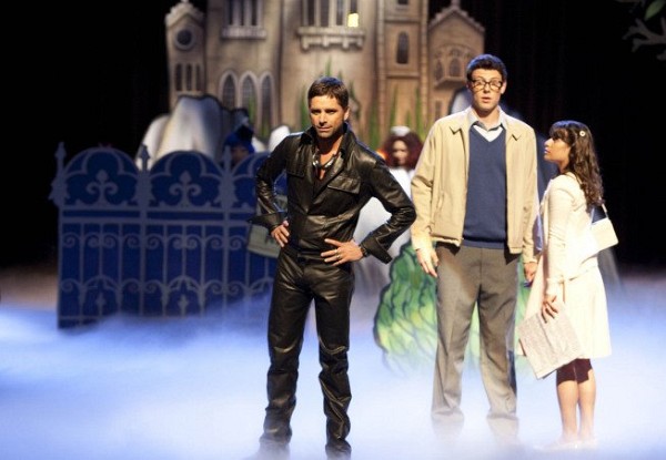 Still of John Stamos, Lea Michele and Cory Monteith in Glee