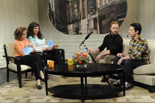Still of Justin Timberlake, Amy Poehler, Maya Rudolph and Andy Samberg in Saturday Night Live