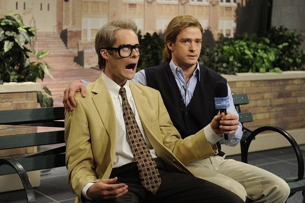 Still of Justin Timberlake and Bill Hader in Saturday Night Live