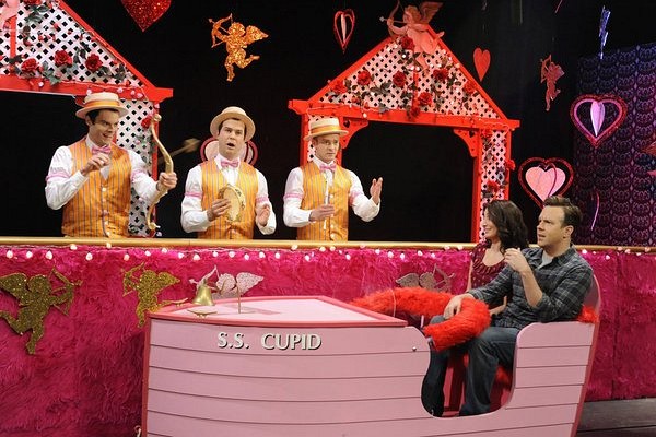 Still of Justin Timberlake, Bill Hader, Taran Killam, Jason Sudeikis and Nasim Pedrad in Saturday Night Live