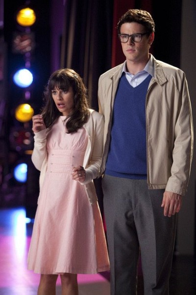 Still of Lea Michele and Cory Monteith in Glee