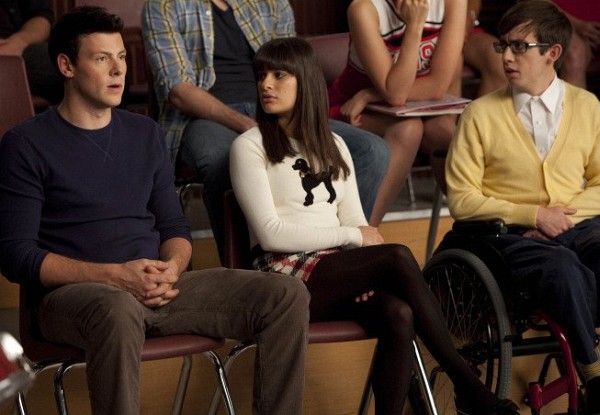 Still of Lea Michele and Cory Monteith in Glee