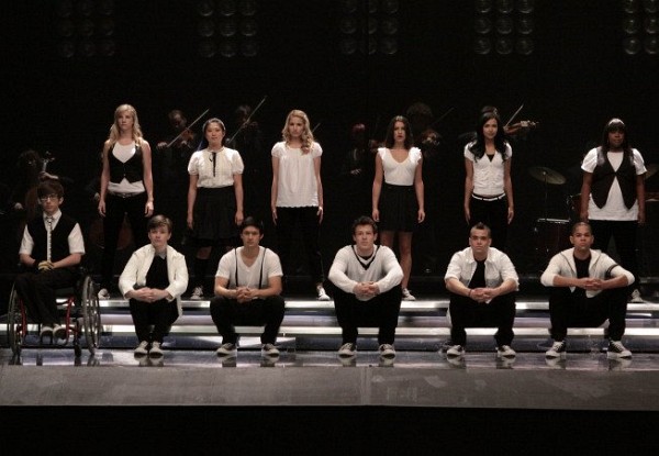 Still of Lea Michele, Cory Monteith and Dianna Agron in Glee