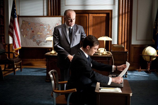 Still of Leonardo DiCaprio and Ed Westwick in J. Edgar