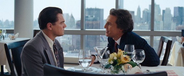 Still of Leonardo DiCaprio and Matthew McConaughey in The Wolf of Wall Street