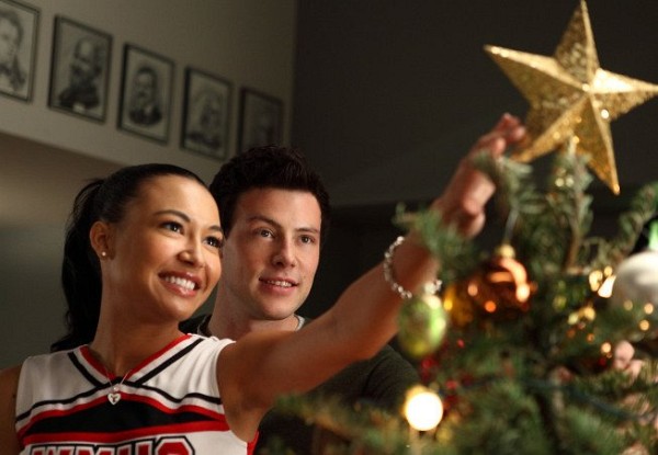 Still of Naya Rivera and Cory Monteith in Glee